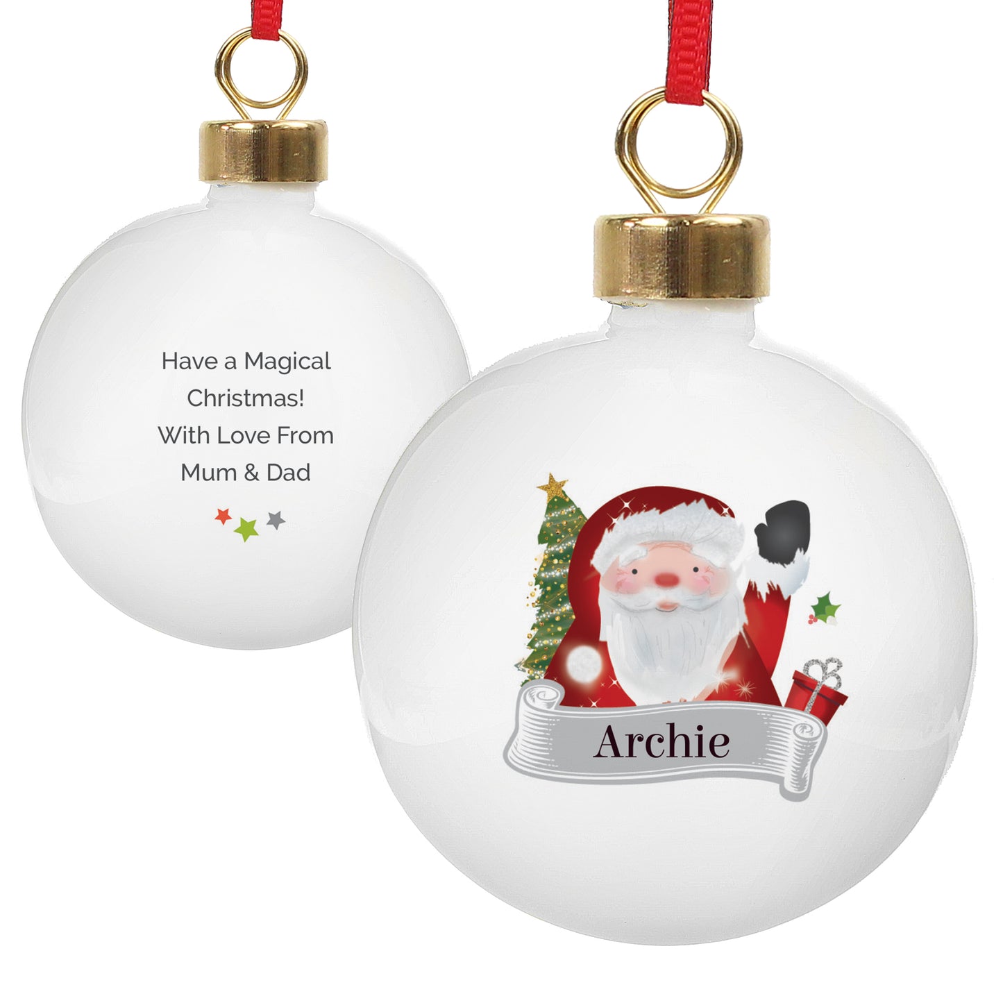 Personalised Santa Claus Christmas Bauble - Updated Design for 2022