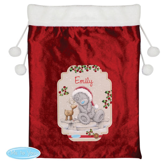 Personalised 'Me to You' Reindeer Pom Pom Christmas Sack