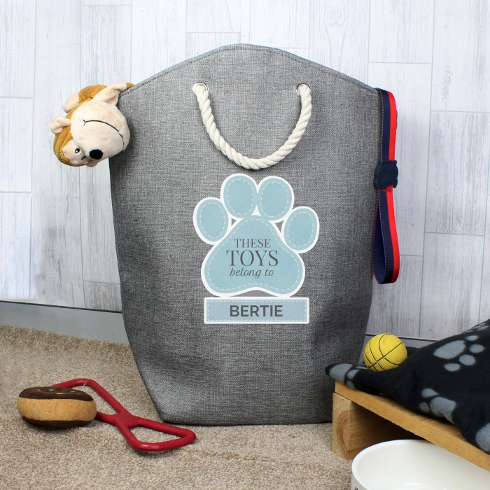 Personalised Paw Prints Storage Bag - Available in Blue or Pink