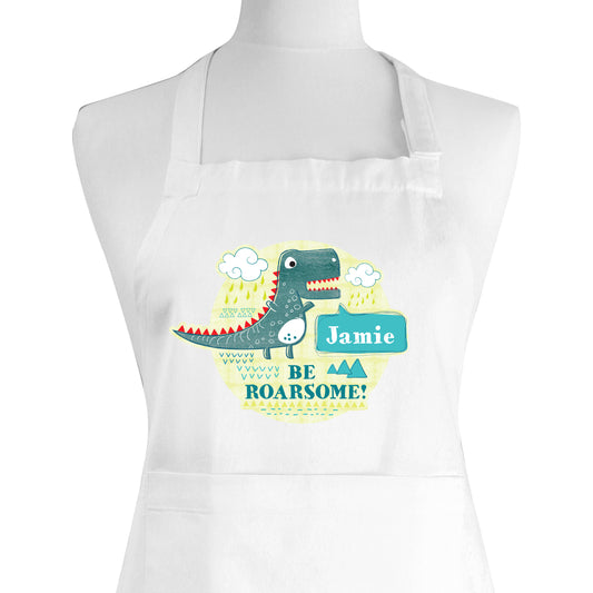 Personalised Dinosaur 'Be Roarsome' Children's Apron