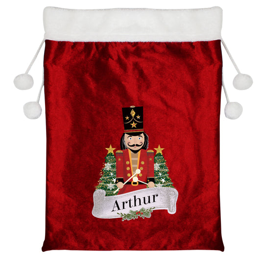 Personalised Red Nutcracker Christmas Sack