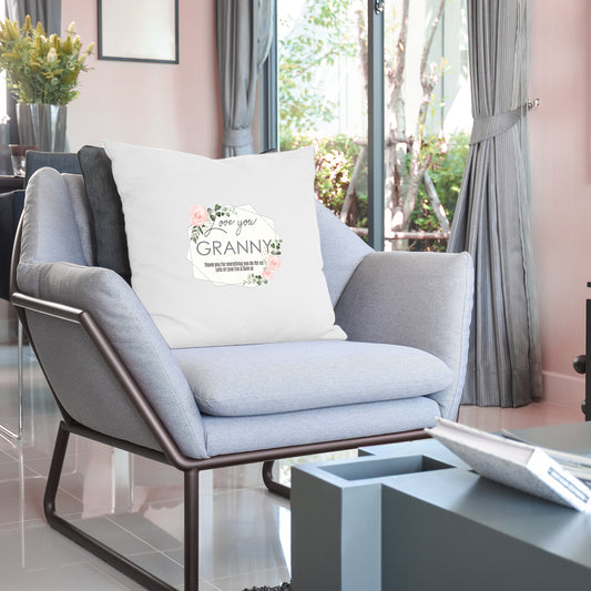 Personalised 'Love You' Abstract Rose Cream Cushion