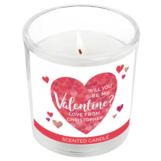 Personalised Valentine's Day Confetti Hearts Scented Jar Candle