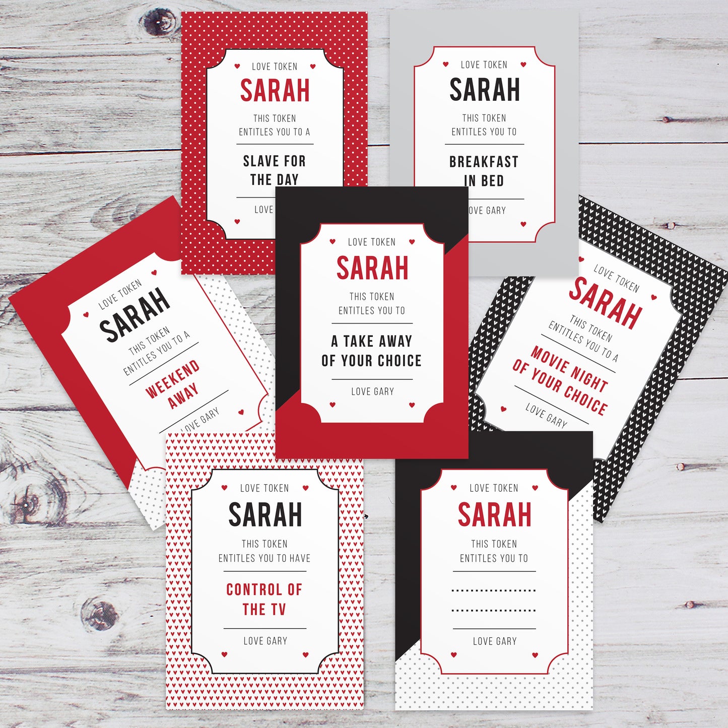 Personalised 'Love Tokens' - Ideal Valentine's Day or Anniversary Gift
