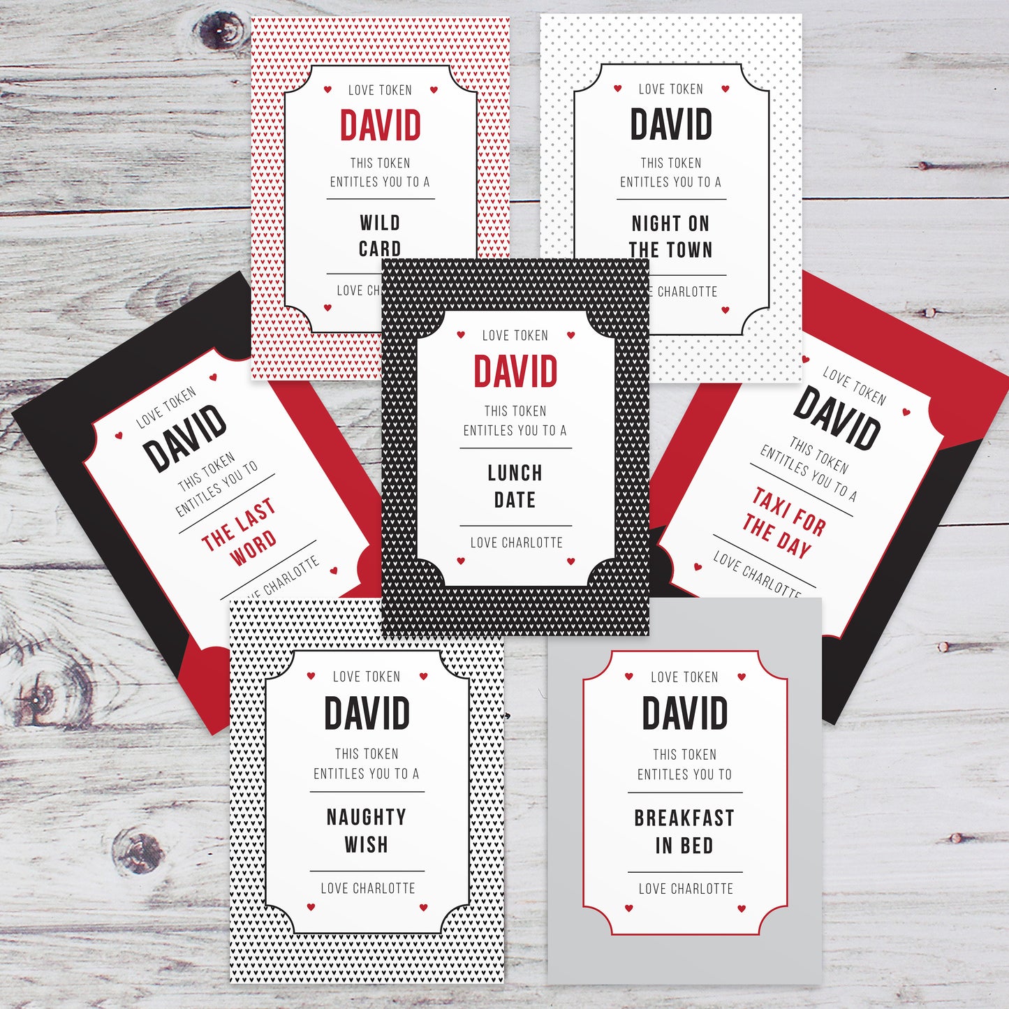 Personalised 'Love Tokens' - Ideal Valentine's Day or Anniversary Gift