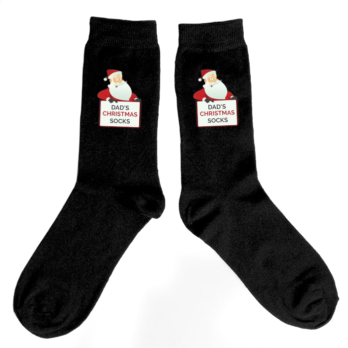 Personalised Santa Claus Men's Black Socks