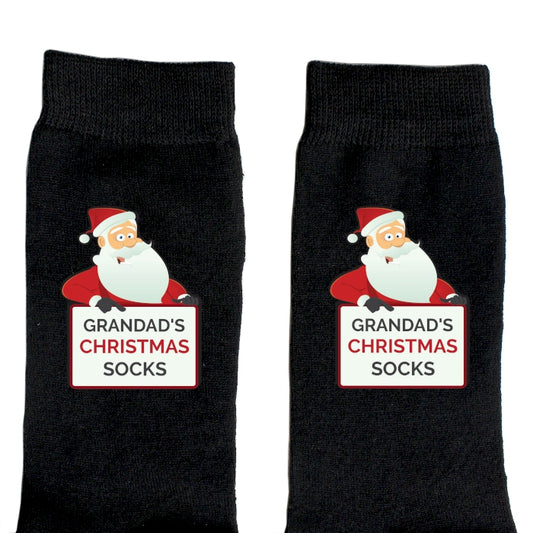 Personalised Santa Claus Men's Black Socks
