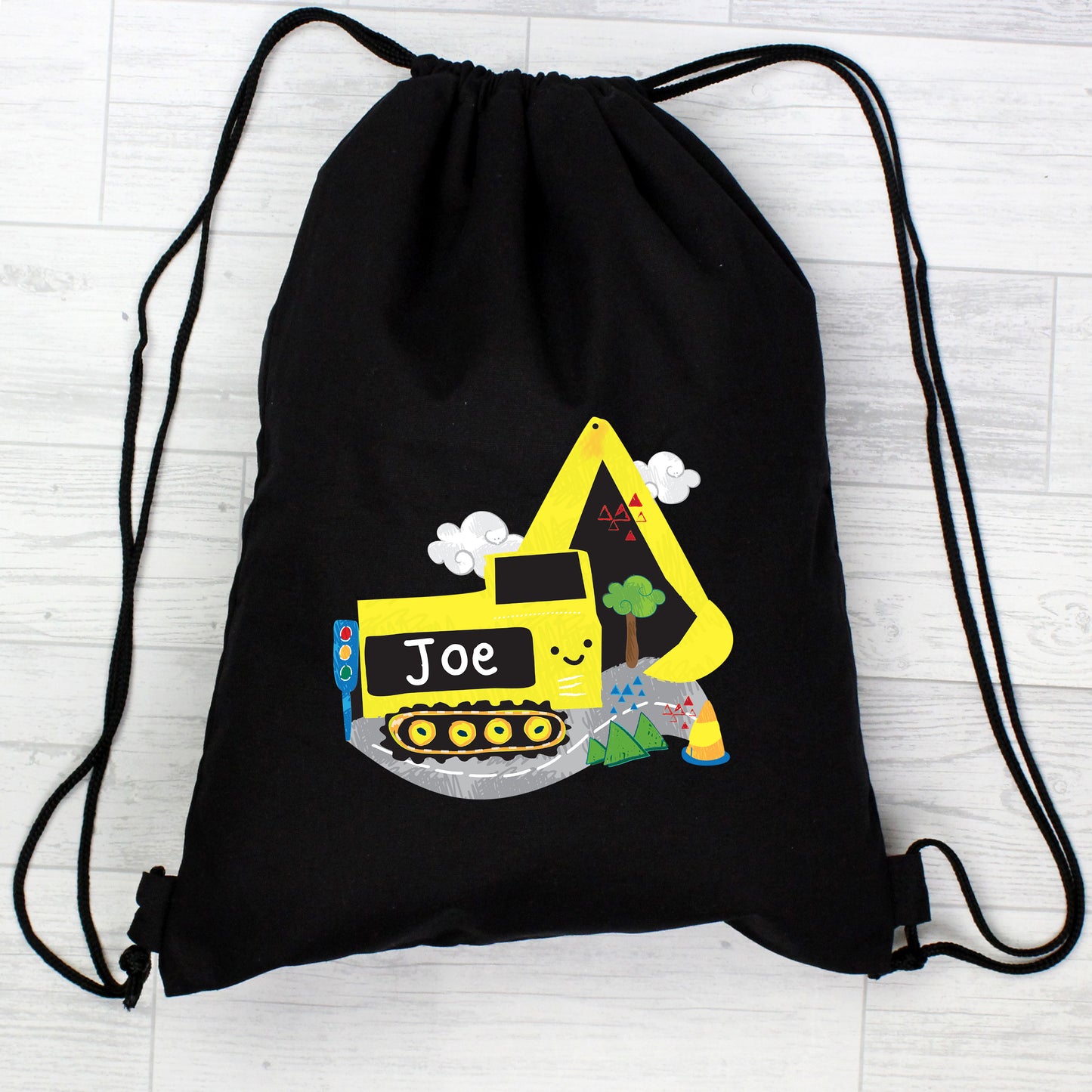 Personalised Digger Black Swim / Gym / Kit Bag