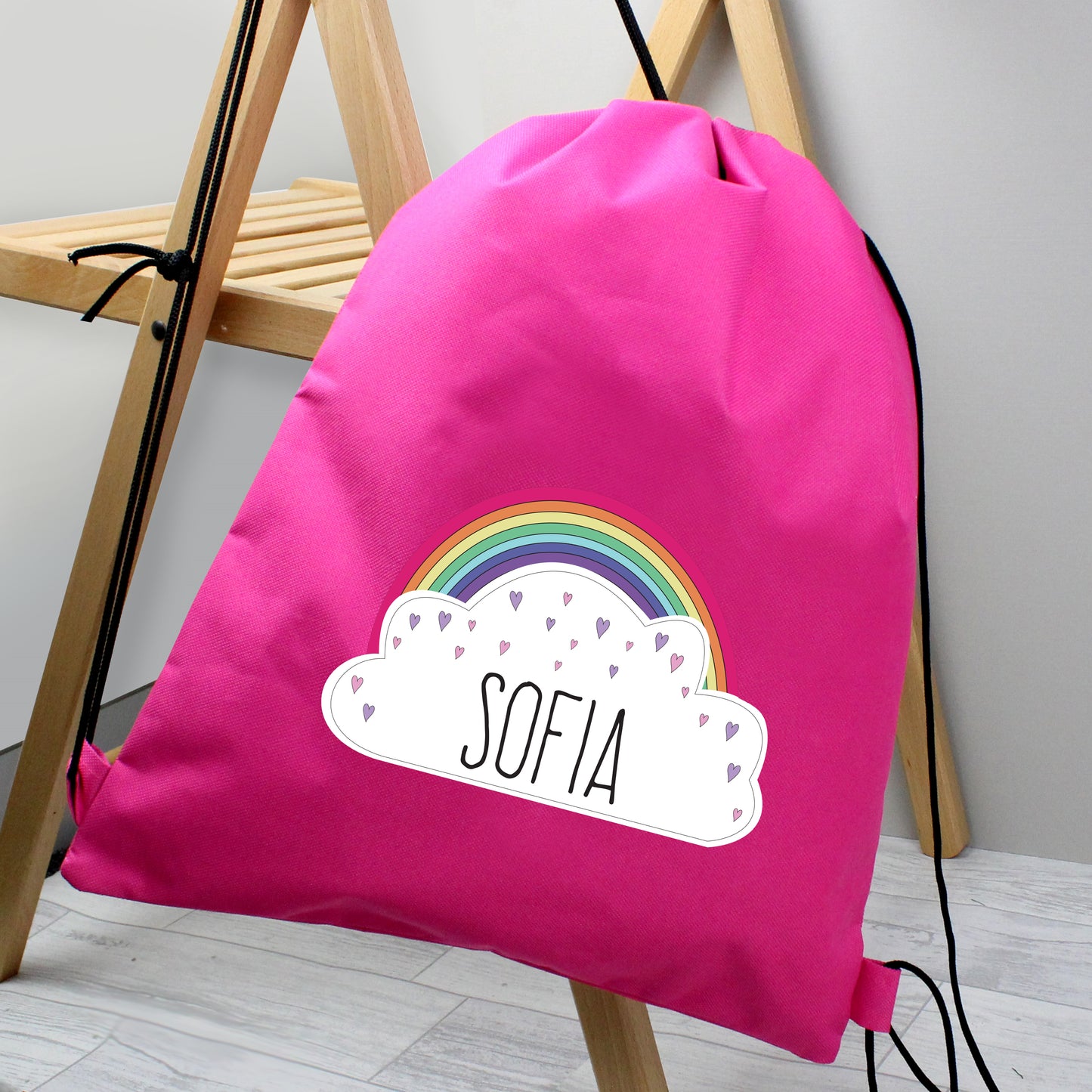 Personalised Rainbow Pink Swim / Gym / Kit Bag