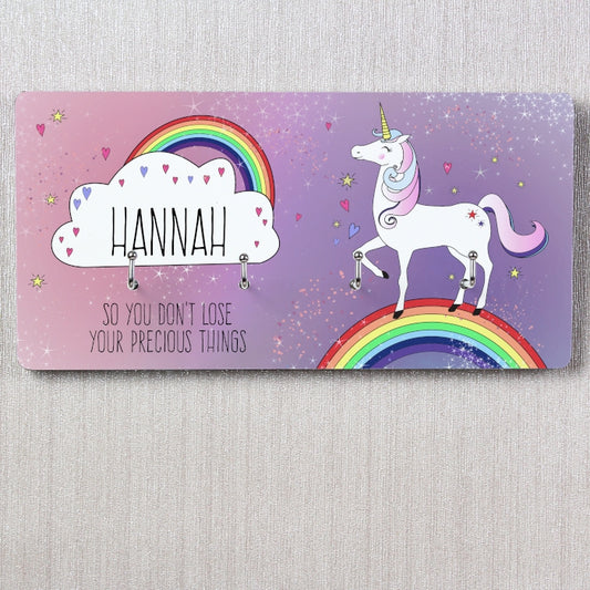 Personalised Wooden Unicorn Jewellery Hook Hanger