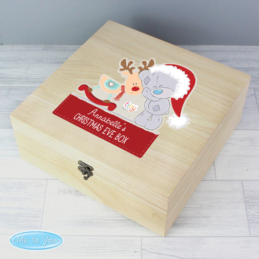 Personalised Tiny Tatty Teddy (Me to You) Large Wooden Christmas Eve Box