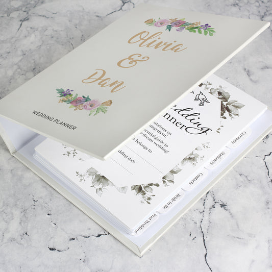 Personalised Wedding Planner - Floral Watercolour Design