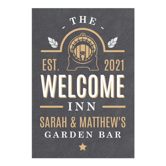 Personalised 'The Welcome Inn' Metal Sign