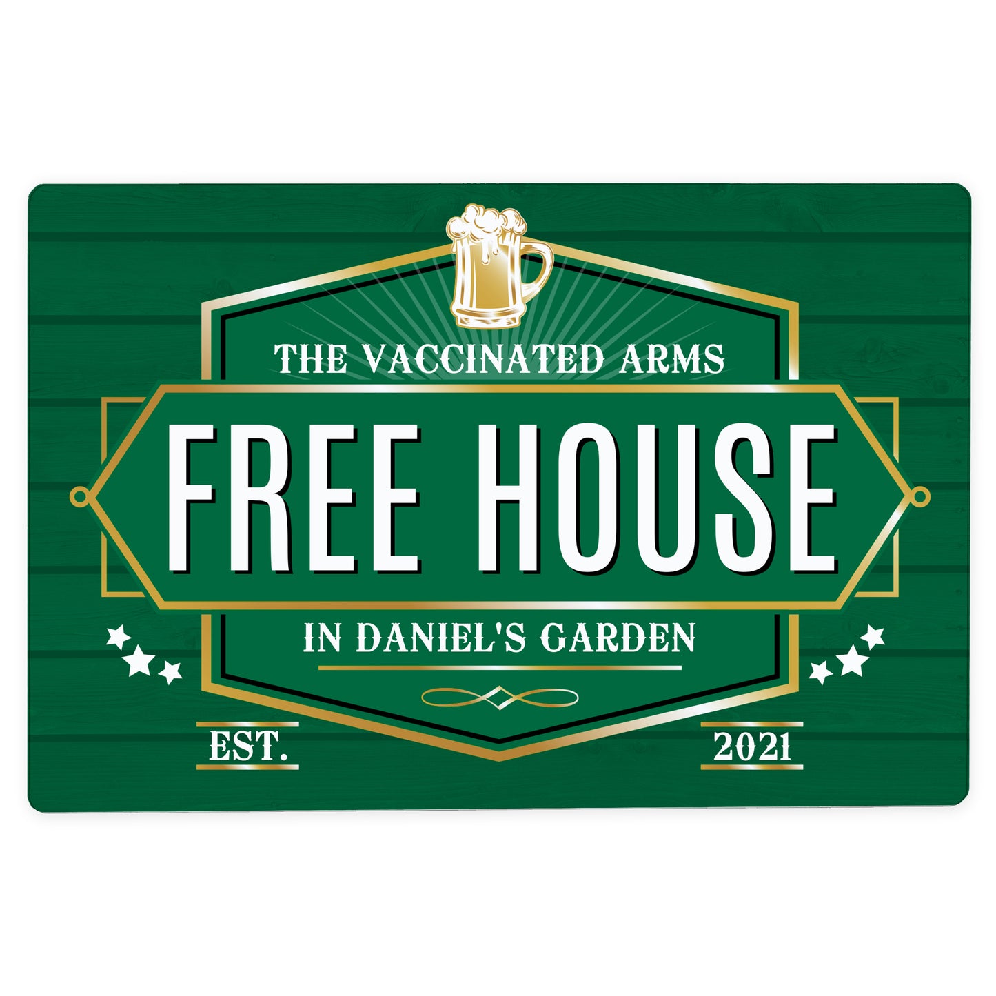 Personalised Free House Metal Sign - Green