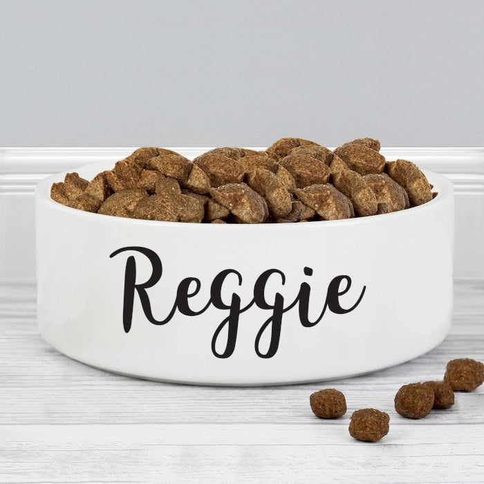 Personalised Ceramic White Pet Bowl