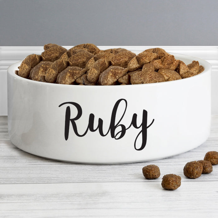 Personalised Ceramic White Pet Bowl