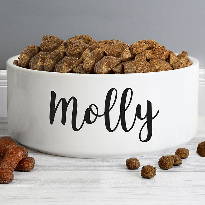 Personalised Ceramic White Pet Bowl