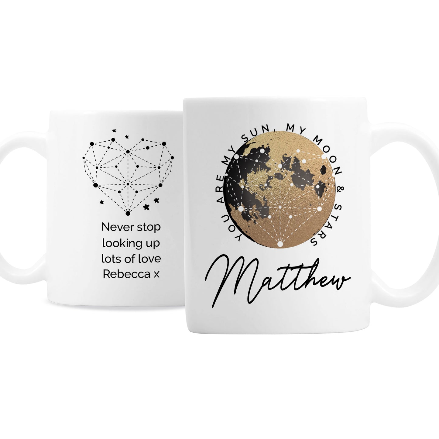 Personalised You Are My Sun My Moon Mug - Great gift for Valentine's Day, Birthdays, Anniversaries etc.