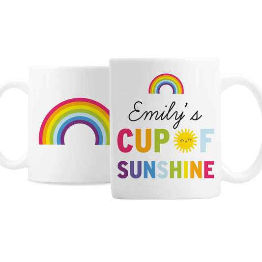 Personalised Cute Rainbow 'Cup of Sunshine' Mug