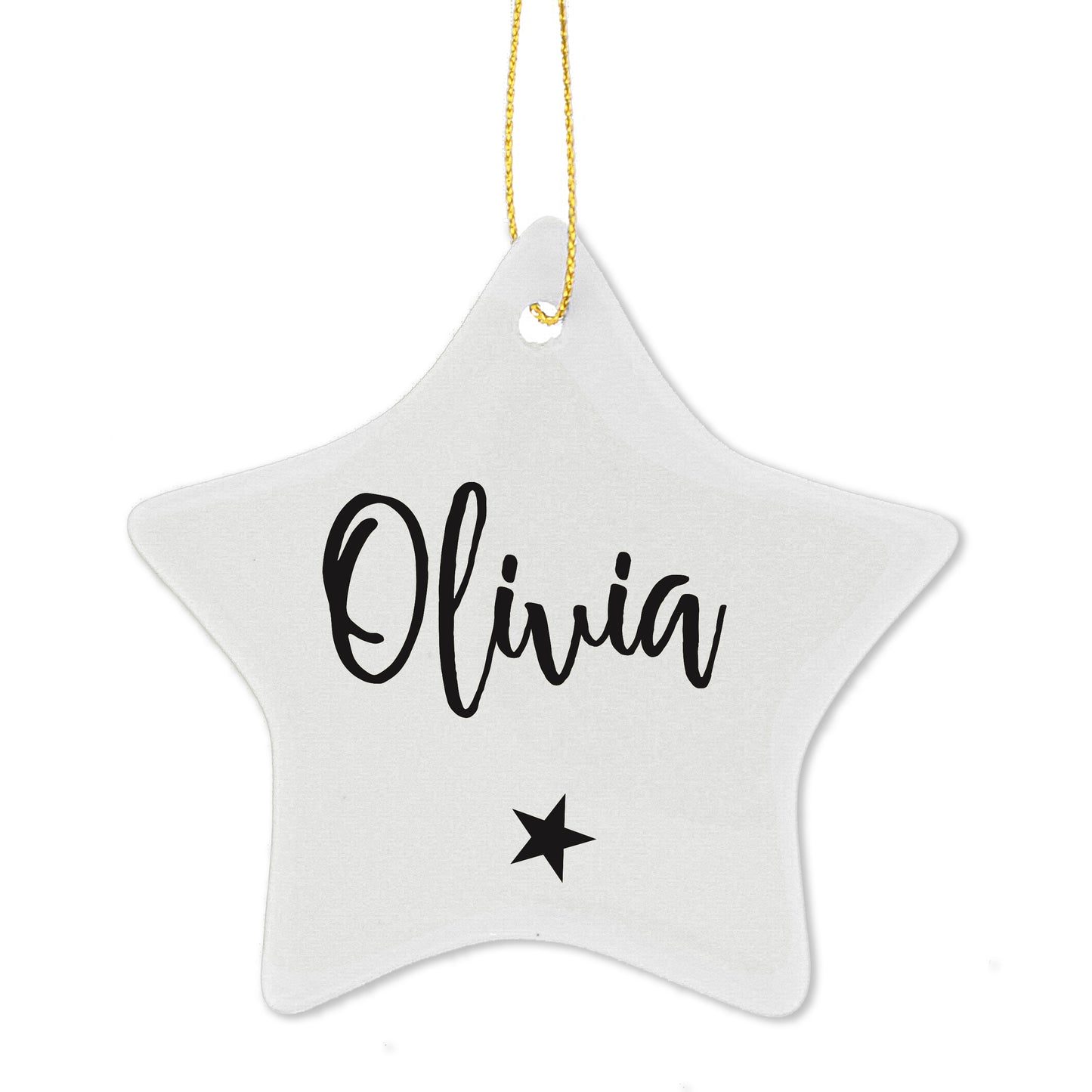 Personalised Ceramic Star Decoration - Great for Christmas