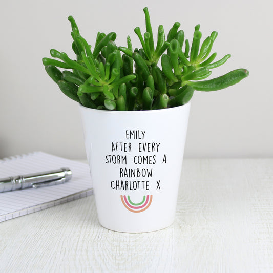 Personalised Rainbow Ceramic Plant Pot