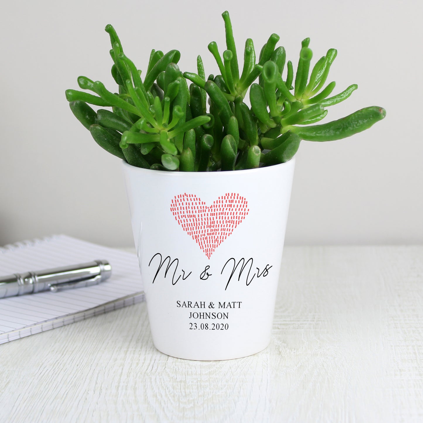Personalised Heart Ceramic Plant Pot