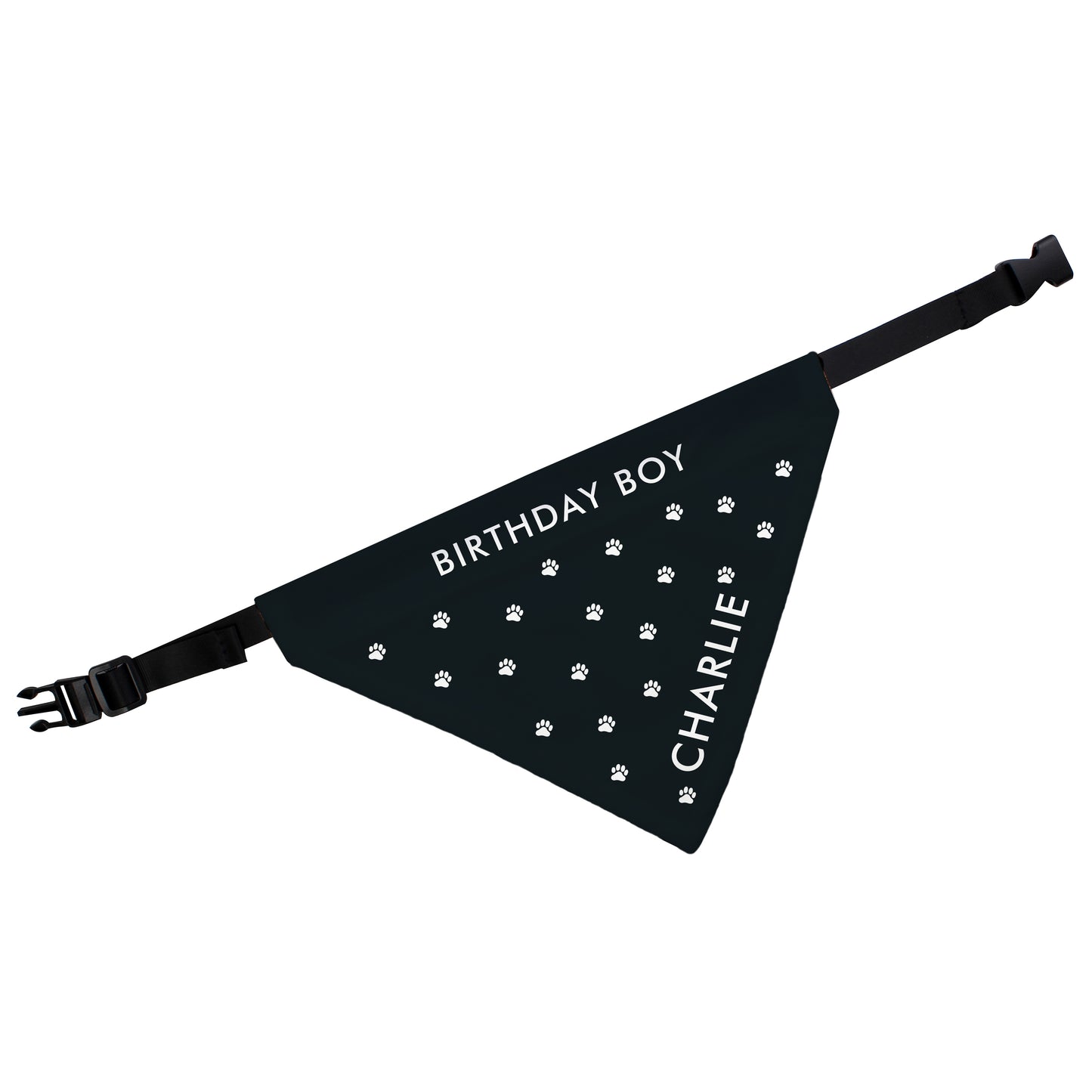 Personalised Paw Print Dog Bandana - 1 Line plus Name