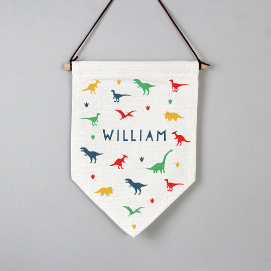 Personalised Dinosaur Hanging Banner - Great for a Child's Bedroom