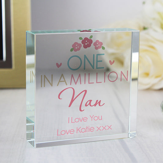 Personalised One in a Million Large Crystal Token - perfect for Valentine's Day, Mother's Day etc.