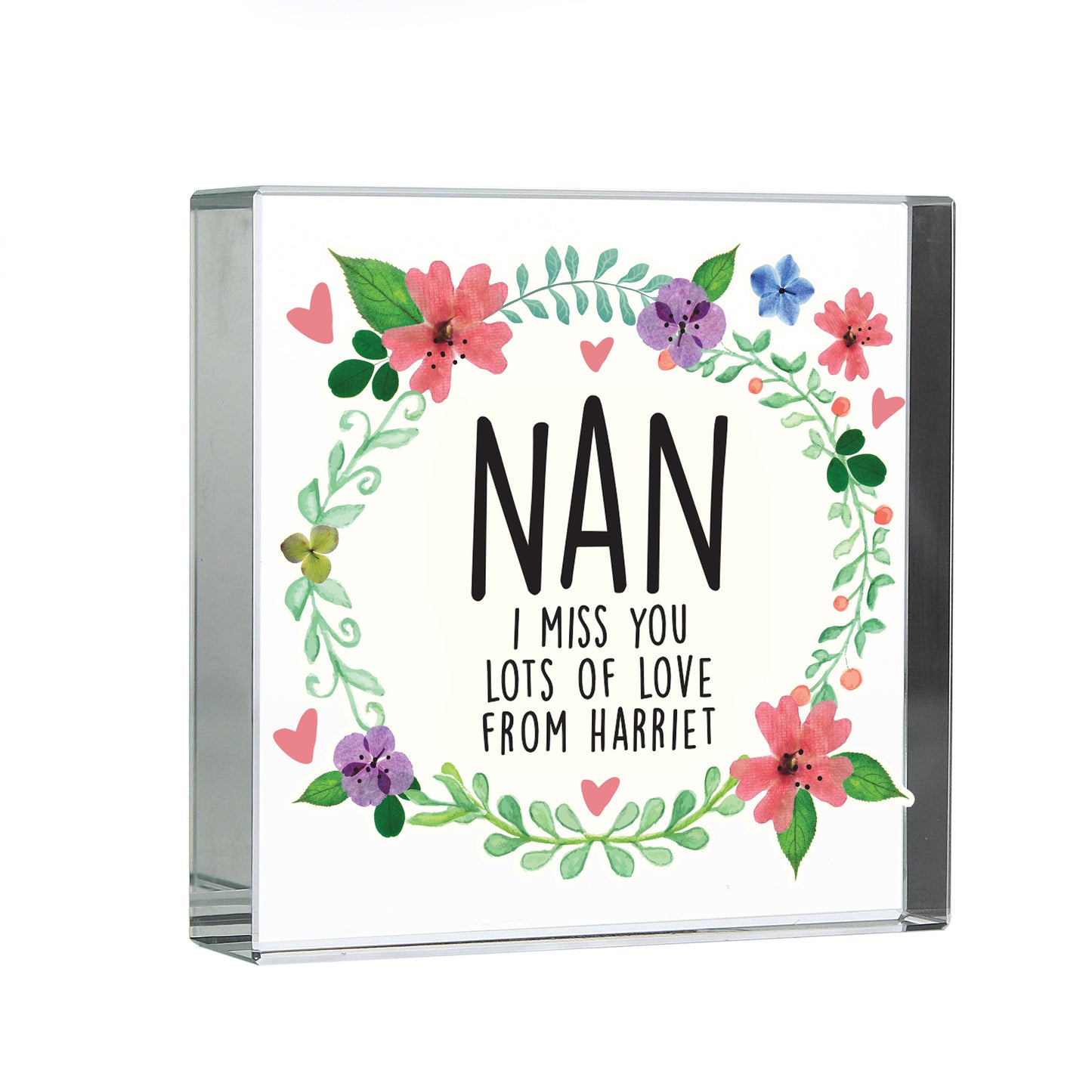 Personalised Floral Crystal Token - Suitable for Any Occasion