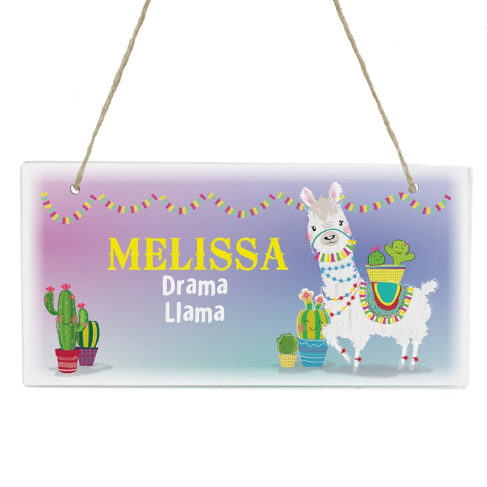 Personalised Llama Wooden Sign