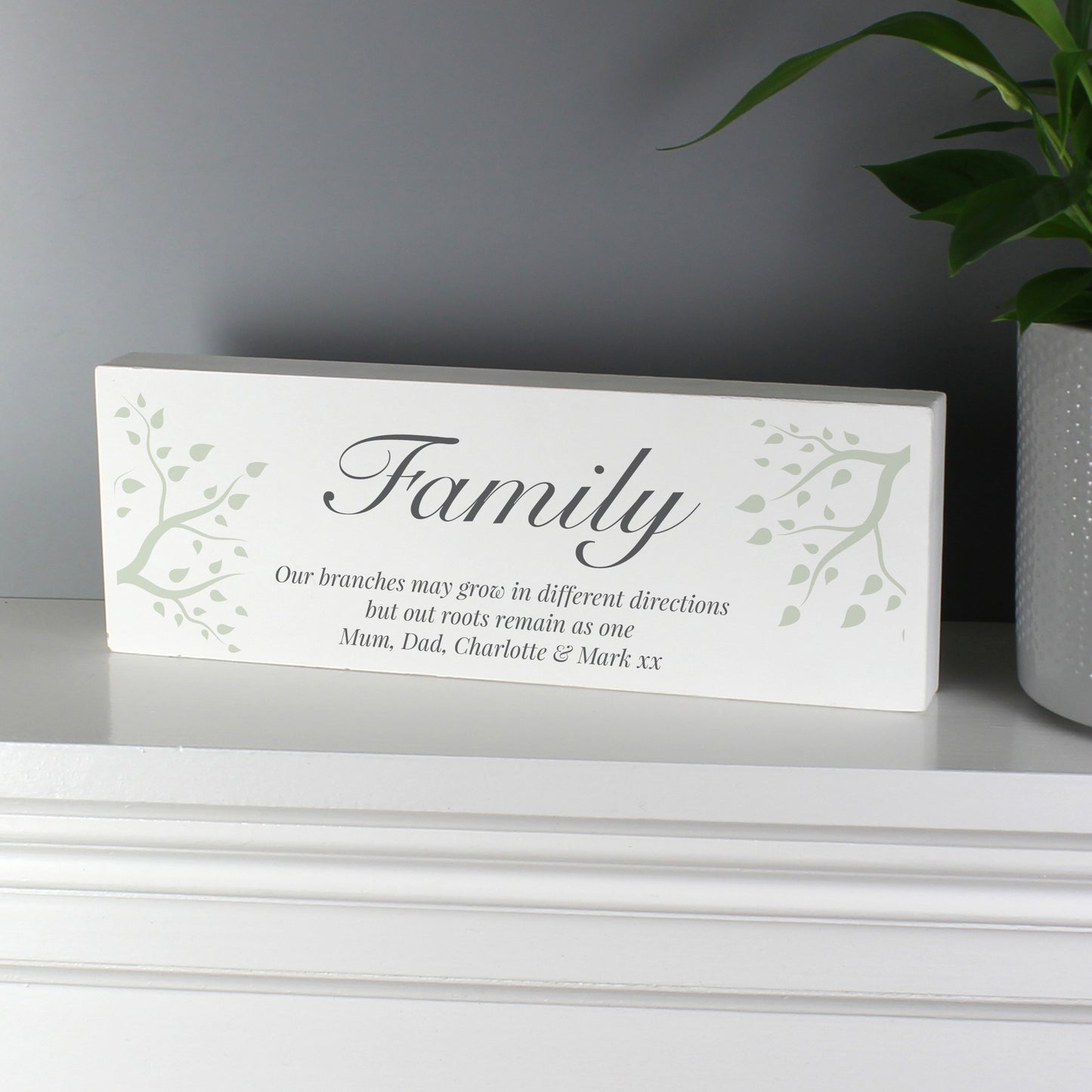 Personalised (Family) Branches Wooden Block Sign