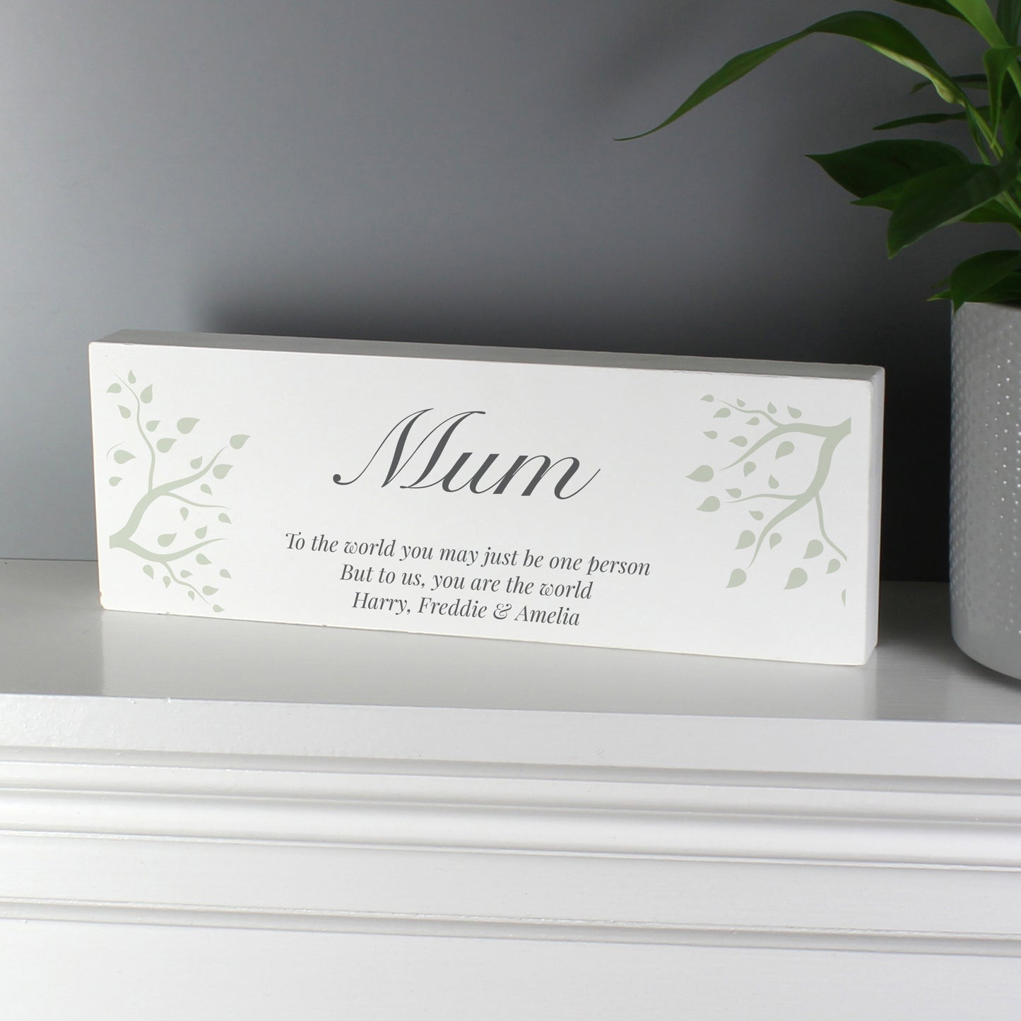 Personalised (Family) Branches Wooden Block Sign