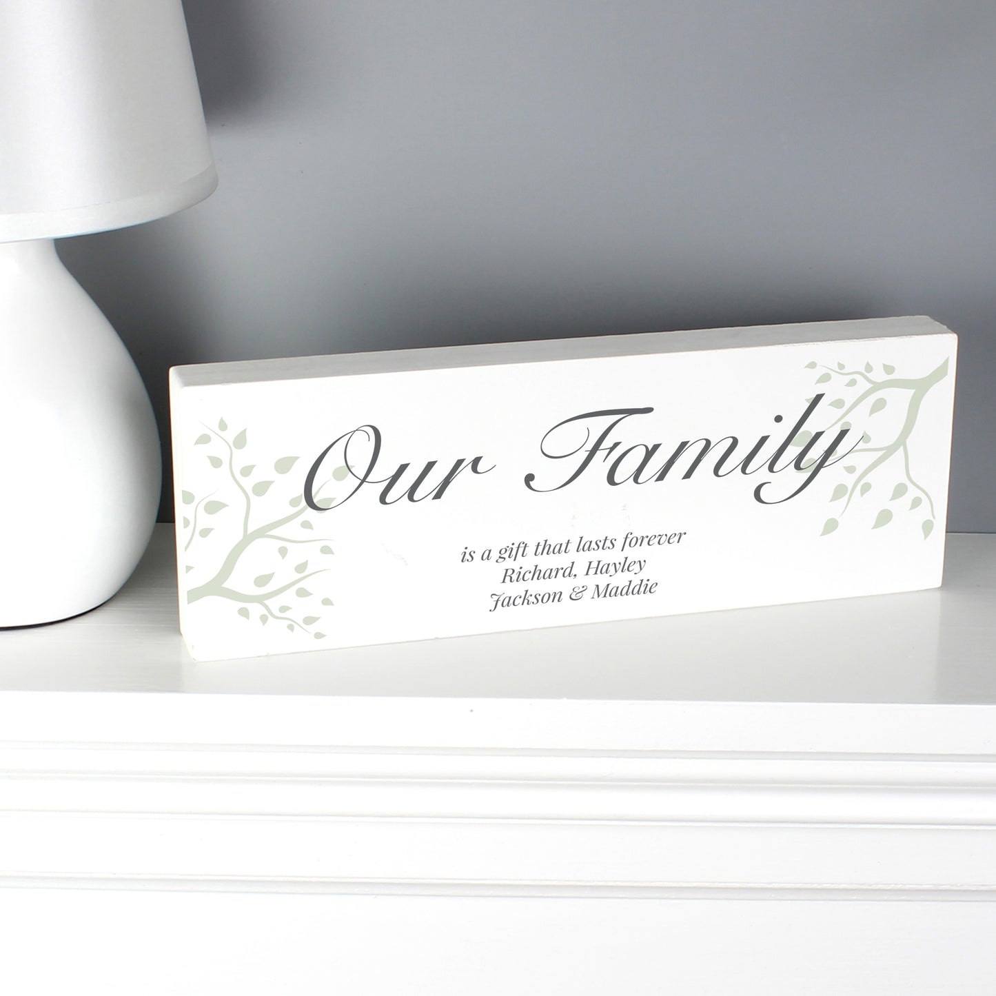 Personalised (Family) Branches Wooden Block Sign