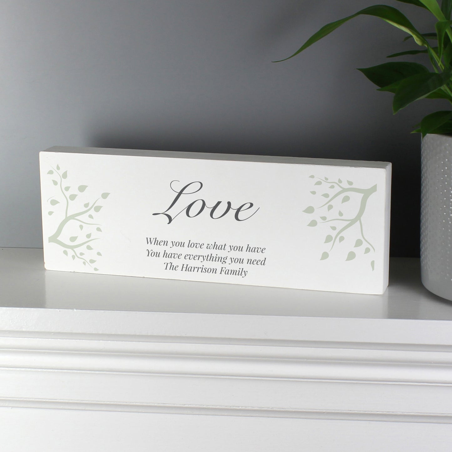 Personalised (Family) Branches Wooden Block Sign