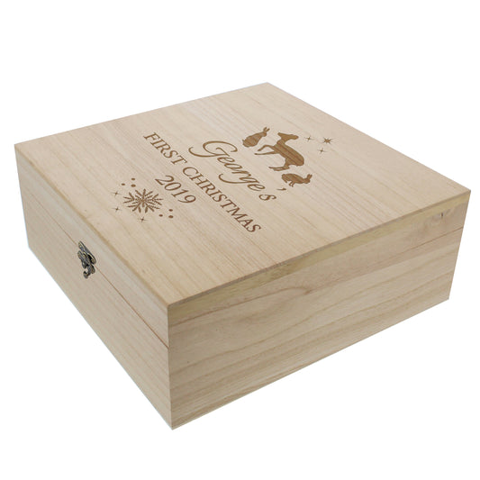 Personalised Large Wooden Keepsake Box - Ideal for Christmas, Birthdays, Weddings etc.