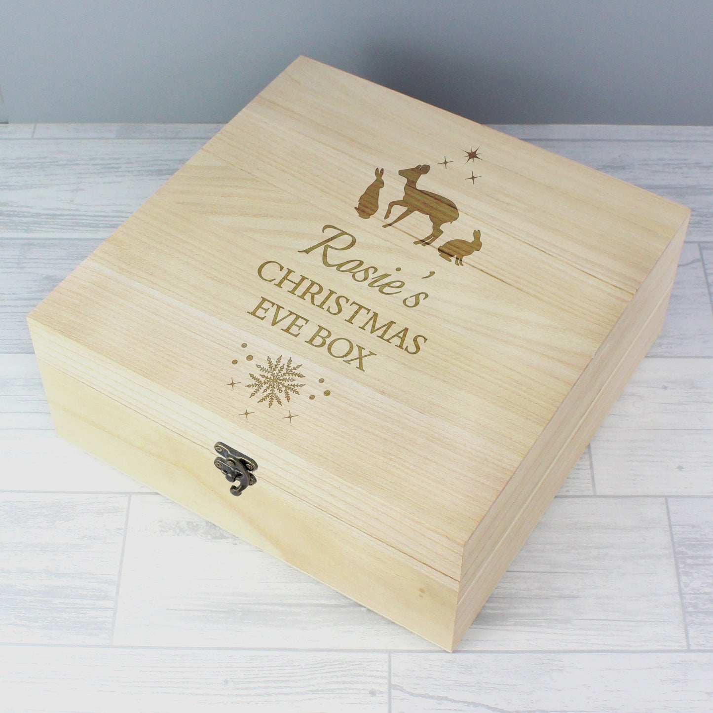 Personalised Large Wooden Keepsake Box - Ideal for Christmas, Birthdays, Weddings etc.
