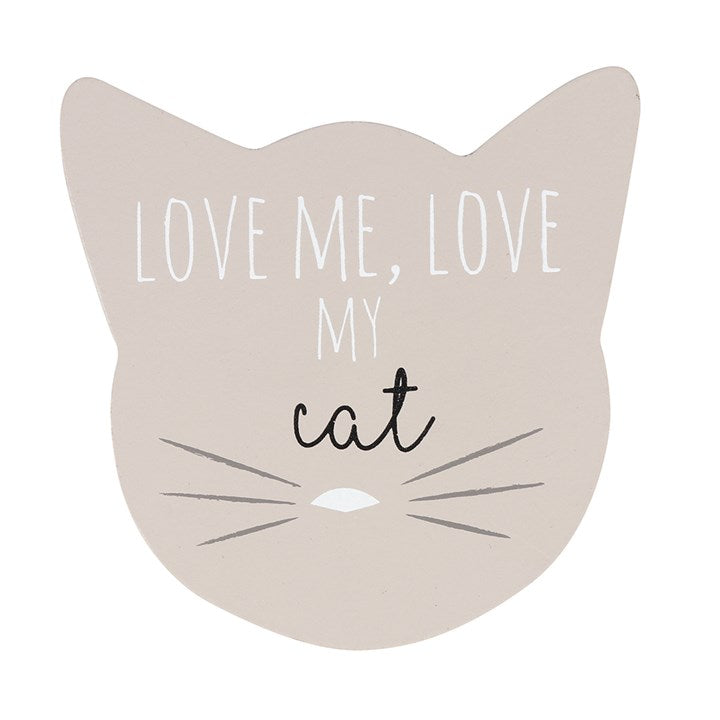 Set of 6 Cat Shaped Coasters in Holder