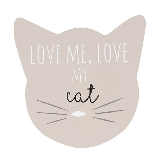 Set of 6 Cat Shaped Coasters in Holder