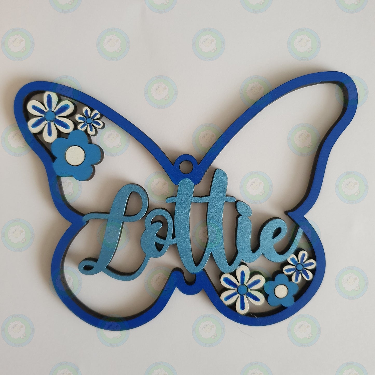 Personalised and Customisable Wooden Butterfly Name Decoration/Plaque