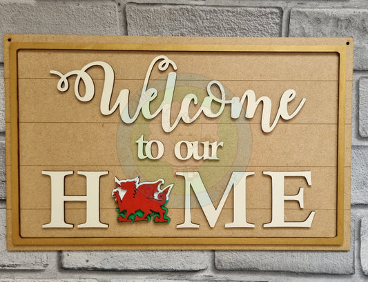 'Welcome to our Home' Interchangeable Sign