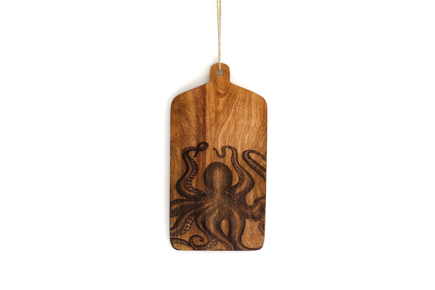 Engraved Wooden Cheese Board - Octopus Design