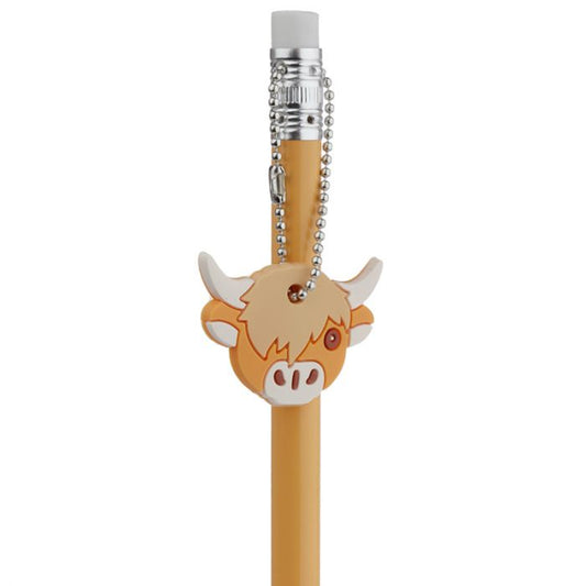 Highland Coo (Cow) - Pencil Set (2) with Charms