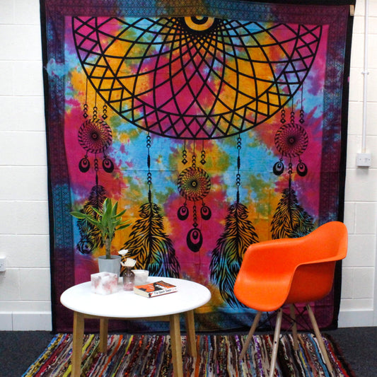 Cotton Bedspread and/or Wall Hanging - Dreamcatcher (Available in Single or Double)