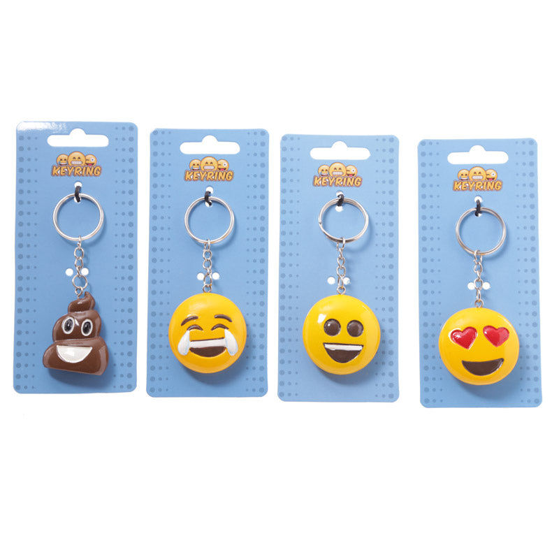 Reduced to Clear: Emotive Keyrings: Poop, Joy, Big Smile, Heart Eyes