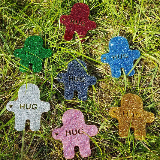 Glitter Acrylic 5cm Pocket Hug(s) - Keyring Option