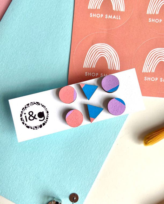 The Brights Set - Hand Painted Wooden Earrings