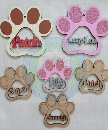 Personalised and Customisable Pet Paw Print Christmas Hanging Decoration