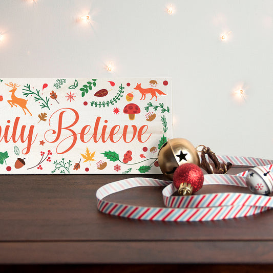 Personalised Woodland Christmas Mantle Wooden Decoration