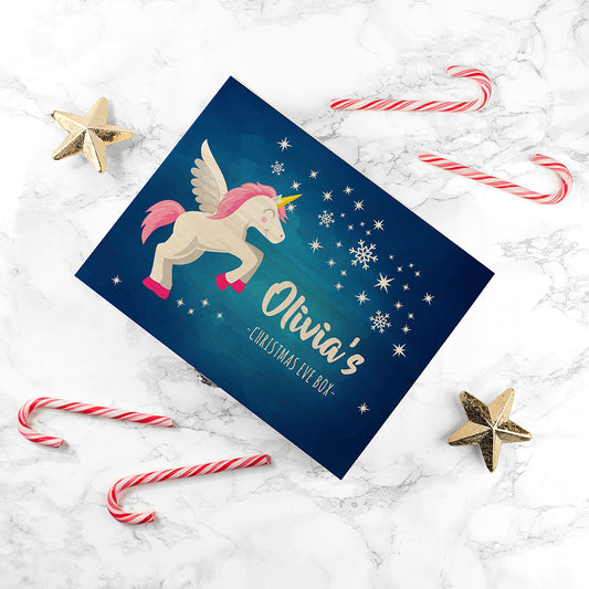 Personalised Unicorn Christmas Eve Box - Small or Large